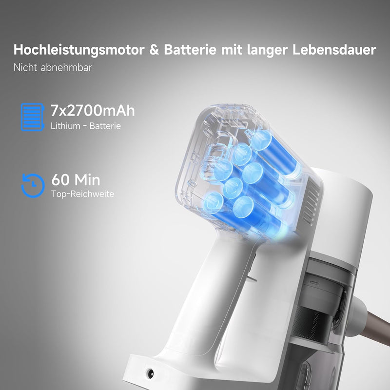 Xiaomi Vacuum Cleaner G20 – Leistungsstarker 150AW Akku-Staubsauger mit LED-Suchscheinwerfer, 12-Zyk