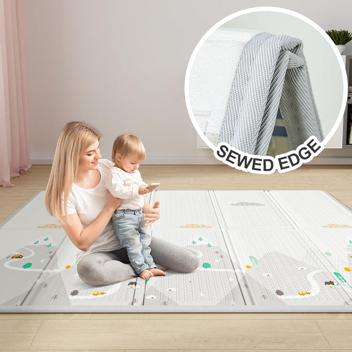 150x150 cm Baby Laufgitter mit Matte, Laufstall Baby mit Matratze (150X150X65 cm)