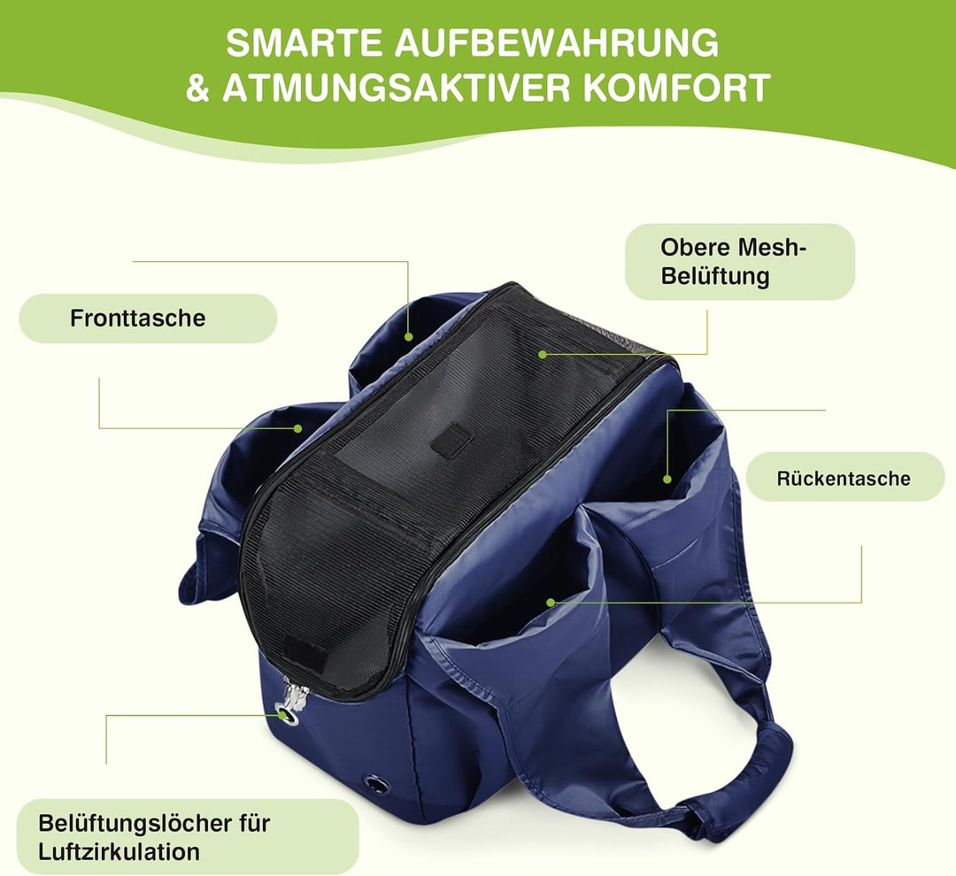 ALLSOPETS Hundetasche Leichte FaltbareTragetasche mit Sicherheitsleine Hände Frei Reisetasche Schult