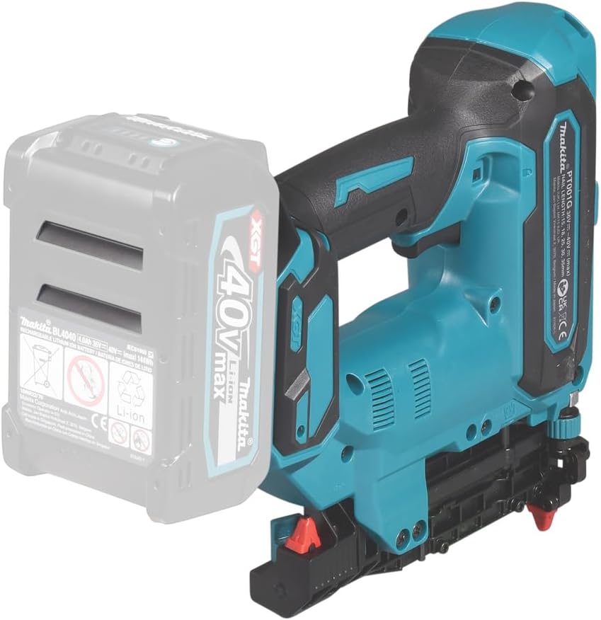 Makita PT001GZ Akku-Stiftnagler 40V max. (ohne Akku, ohne Ladegerät), Petrol/Schwarz