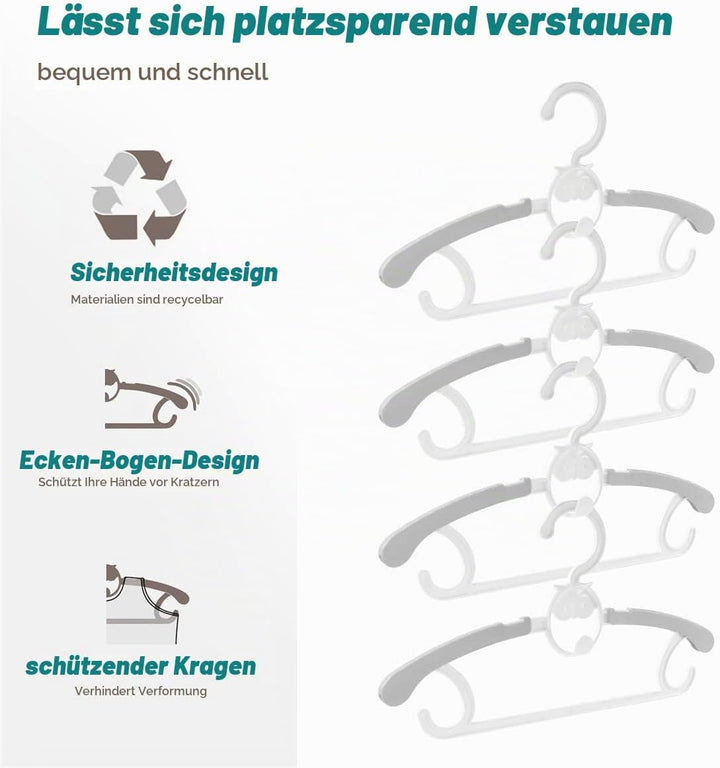 Spesh 20 Stücke Kinderkleiderbügel 29-40cm Verstellbare Baby Kleiderbügel mit Stapelbaren Haken Ruts