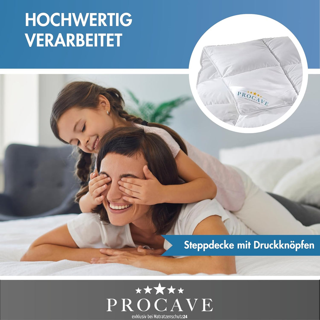 PROCAVE Micro-Comfort 4 Jahreszeiten 240x220 cm Ganzjahresdecke | Microfaser | Steppdecke | Bettdeck