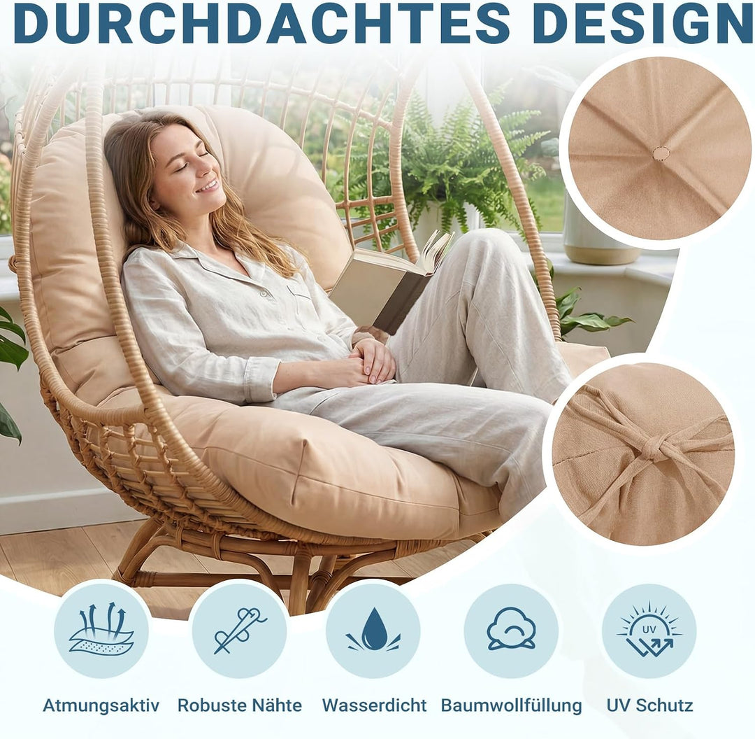 Hängesessel Kissen Ersatzkissen Outdoor: Thick Soft Polyester Sitzkissen 80x120 cm Egg Swing Cushion