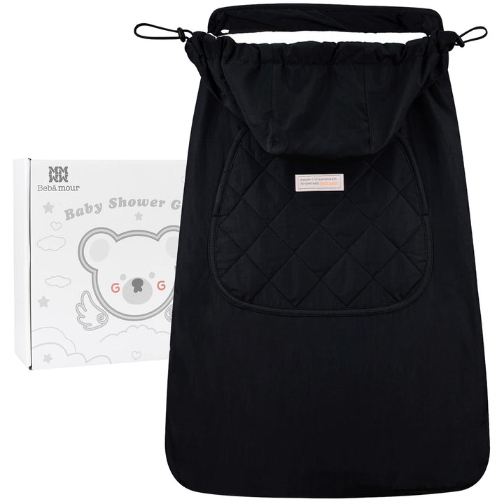 Bebear Winterbezug für Babytrage Warm Universal Hoodie Babytragebezug für alle Jahreszeiten(Black) B