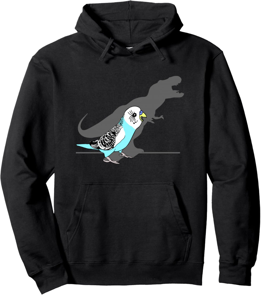 Netter T-Rex blauer Wellensittich Vogel, Lustiger Papagei Pullover Hoodie