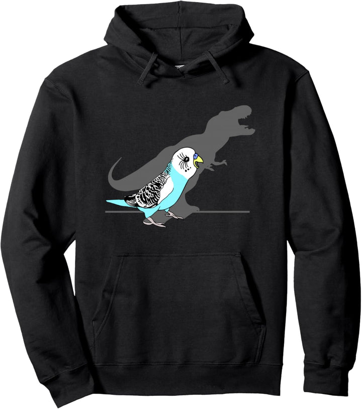 Netter T-Rex blauer Wellensittich Vogel, Lustiger Papagei Pullover Hoodie