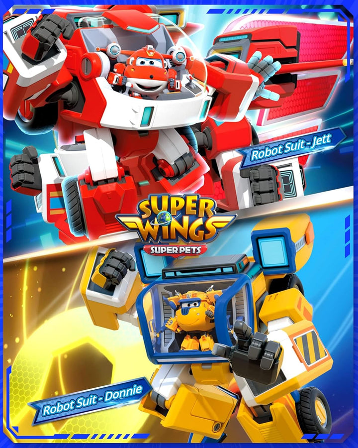 Super Wings EU750322 - Transformierender New Robot Suit Donnie, ca. 23 cm grosse Spiel-Figur für Kin