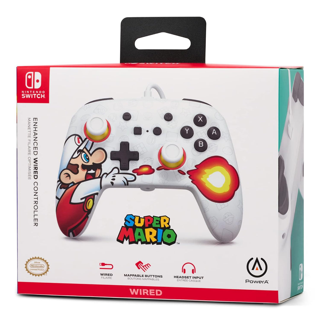 Power A Enhanced Wired Controller for Nintendo Switch - Fireball Mario, Fireball Mario