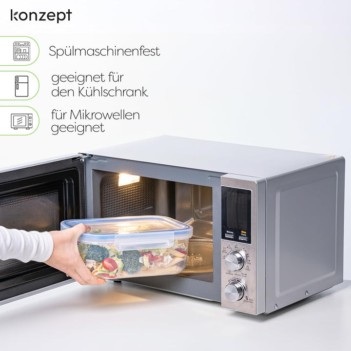 KONZEPT Vorratsdosen mit Deckel Luftdicht 2 L Set 6 Stk. Meal Prep Boxen BPA-frei, Küchen Organizer
