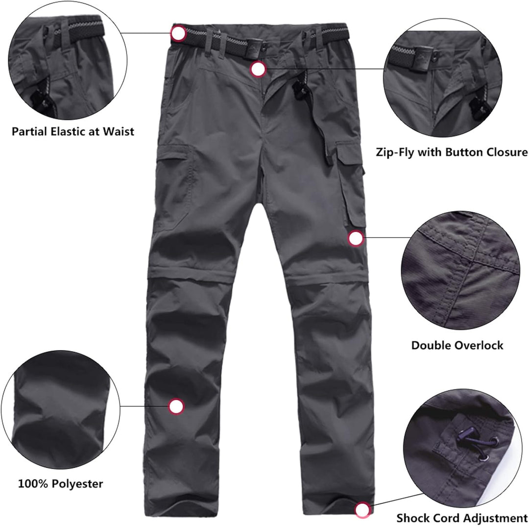 Herren Wanderhose Zip Off Leichte Atmungsaktiv Schnell Trockend Trekkinghose Abnehmbar Funktionshose
