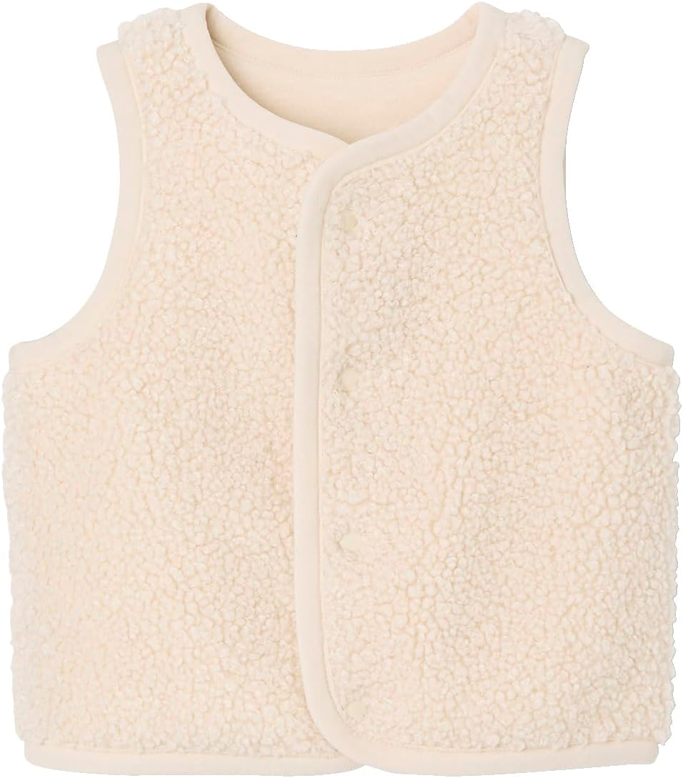 Vertbaudet Baby Weste aus Teddyfleece Blanc Klassisch, Blanc Klassisch