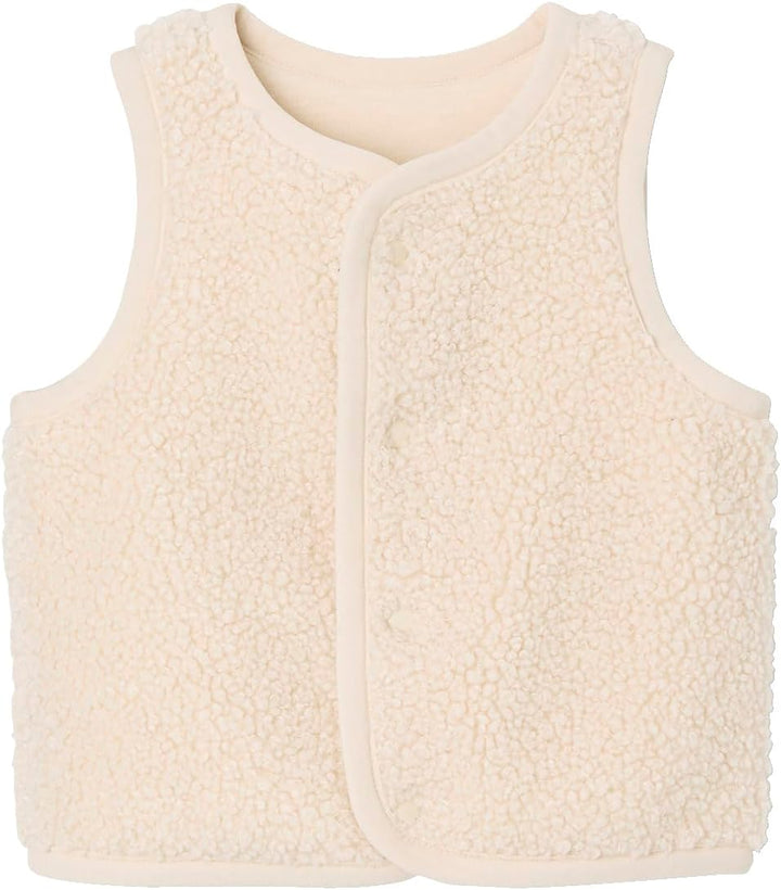 Vertbaudet Baby Weste aus Teddyfleece Blanc Klassisch, Blanc Klassisch