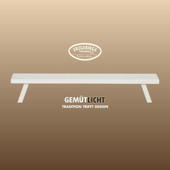 WEIGLA - Schwibbogenbank aus dem Erzgebirge I Weiss I Fensterbank Innen Holz I dekorative Schwibbo