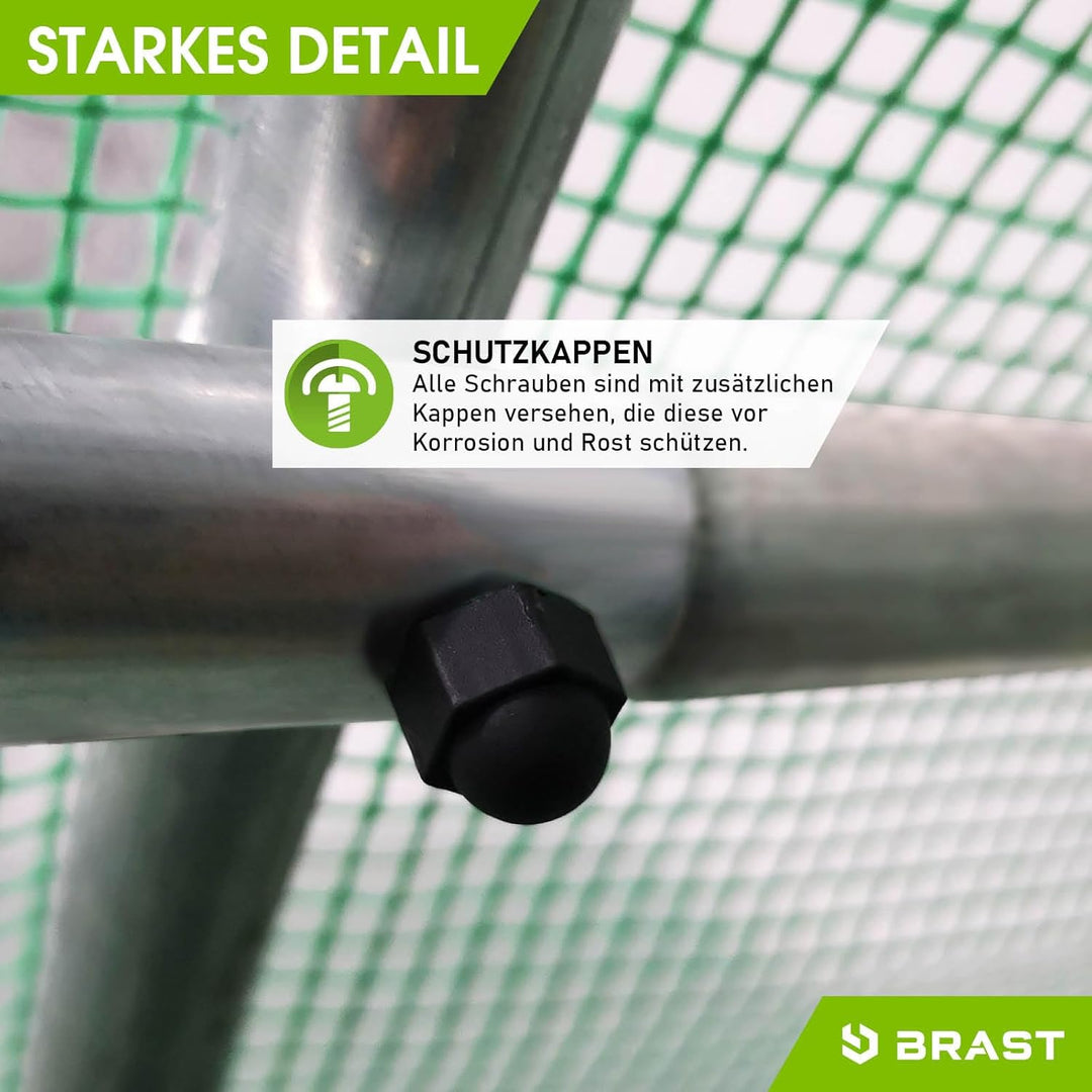 BRAST® Gewächshaus Foliengewächshaus mit Stahlfundament 4 Grössen 2x3m 3x4m 3x6m 3x8m Erdanker Gitte