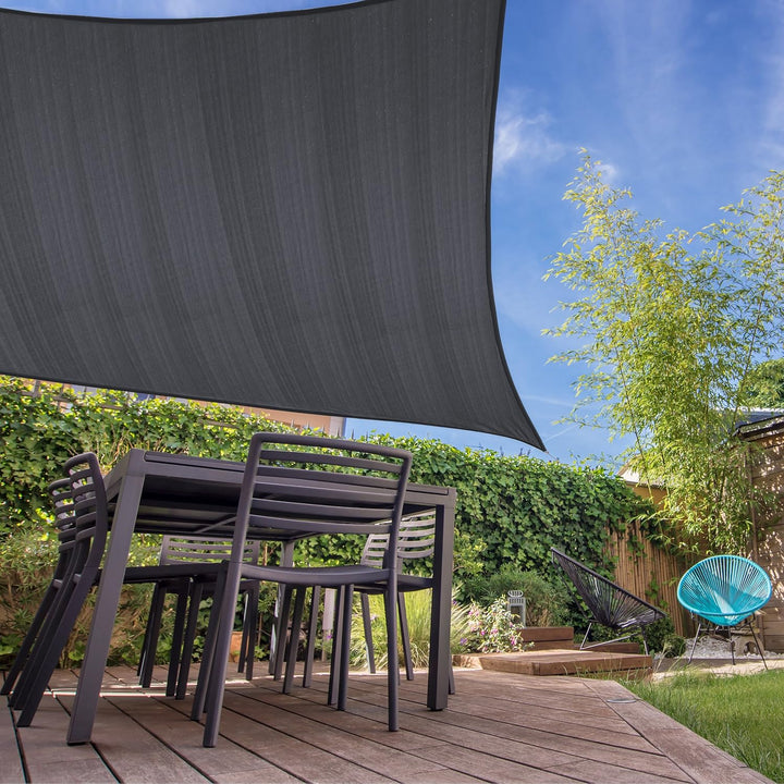 Lumaland Sonnensegel Rechteckig 2 x 4 Meter | Wetterbeständiger Sonnenschutz inkl. Befestigungsseile