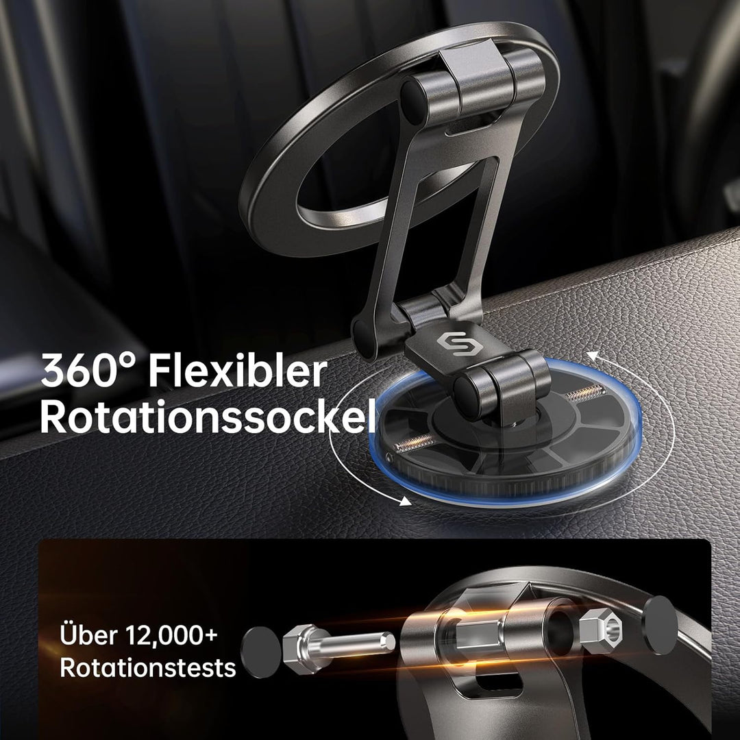 SYNCWIRE Handyhalterung Auto für MagSafe Autohalterung Starker Magnet[Faltbar & Vollmetall] Magnetis