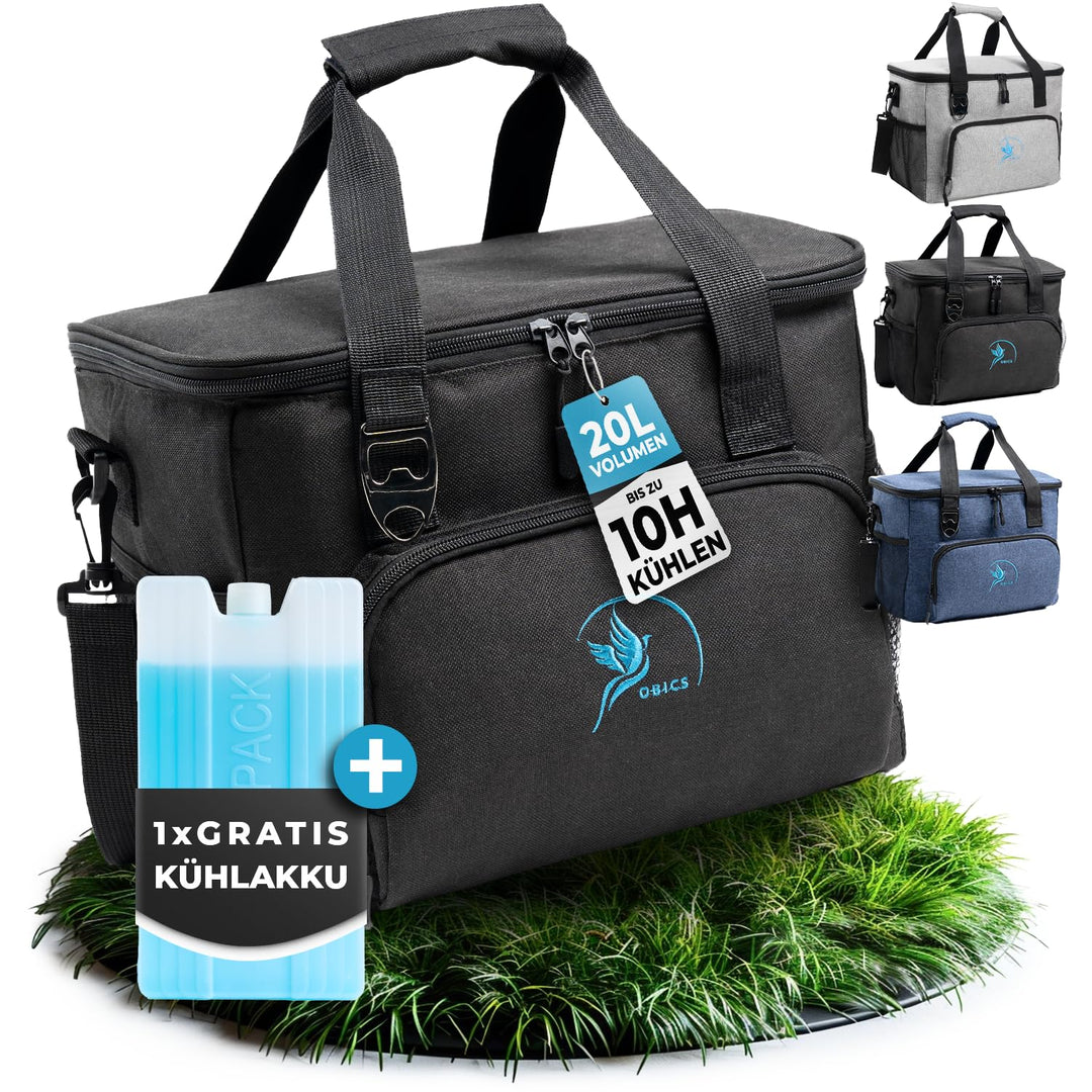Obics Kühltasche 20L & 30L - Kühlbox faltbar mit integriertem Flaschenöffner - langlebig Dank wasser