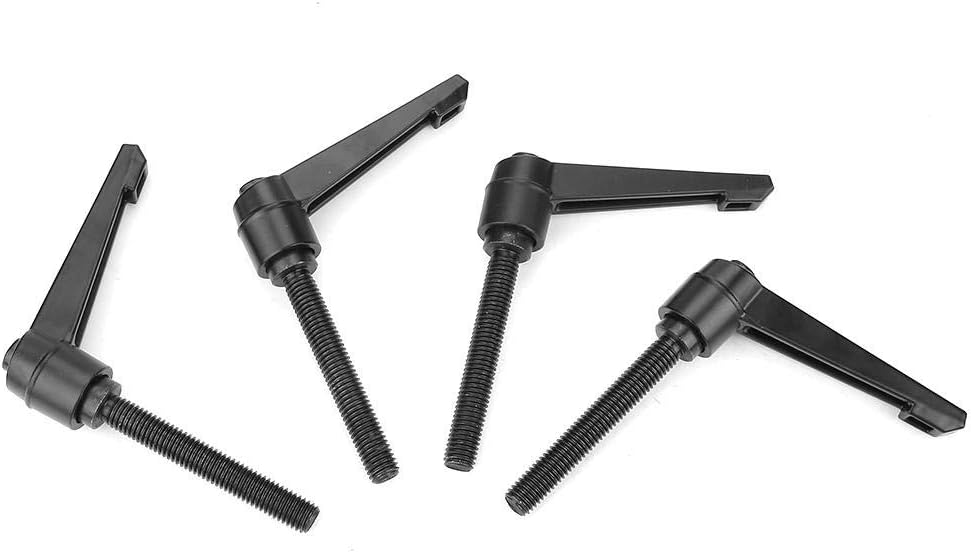 4 stücke Klemmhebel Griff, M10 Edelstahl Aussengewinde Verstellbarer Griff Maschinenknöpfe, Schwarz(