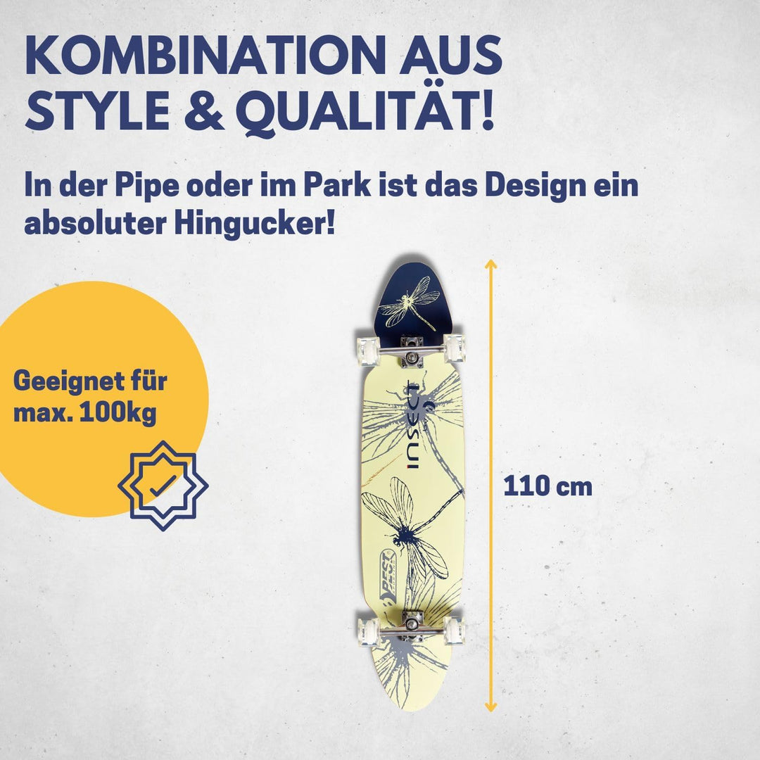 Best Sporting Longboard I hochwertiges Skateboard mit ABEC 7 Carbon-Kugellager I Longboard Deck mit