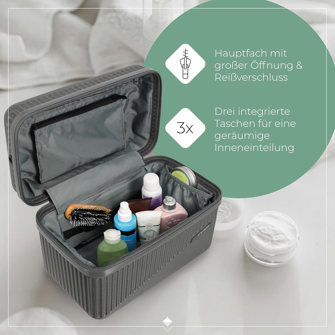 travelite Beautycase Hartschale Handgepäck, Bali, Kosmetikkoffer mit Organizer -und Aufsteckfunktion