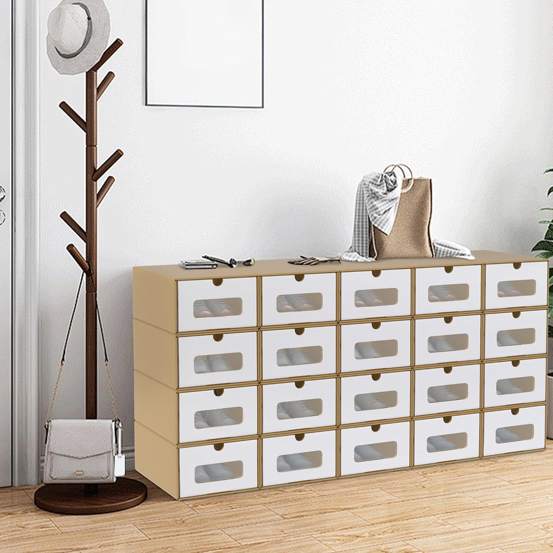 10 Stück Schuhaufbewahrung mit Sichtfenster Aufbewahrungsbox Schuhboxen Sneakerbox Storage Box Schuh