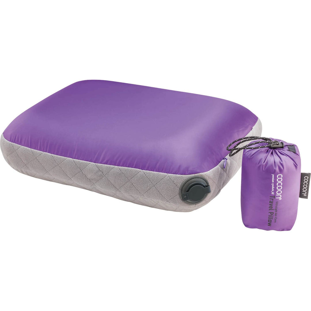 Cocoon Kopfkissen/Reisekissen Air Core Pillow Ultralight - 40x55cm Purple/Grey 1 Stück (1er Pack), P