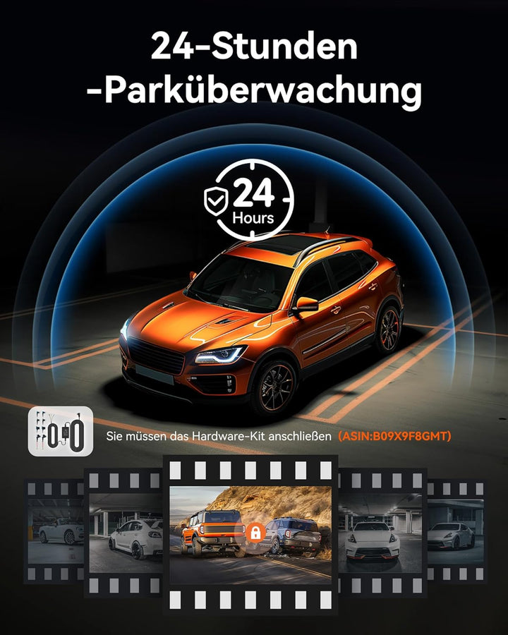 WOLFBOX 12'' G850 4K Spiegel Dashcam mit Rückfahrkamera, Dual Dash Cam Spiegel Auto Vorne und Hinten