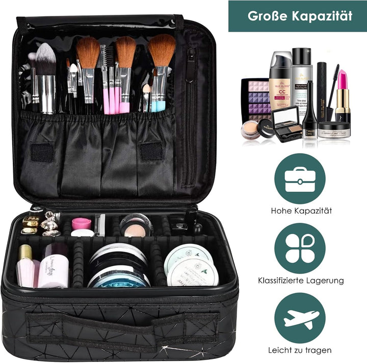 CALIYO Kosmetiktasche Damen Portable Kosmetikkoffer Damen, Professionelle Make up Tasche Schminktasc