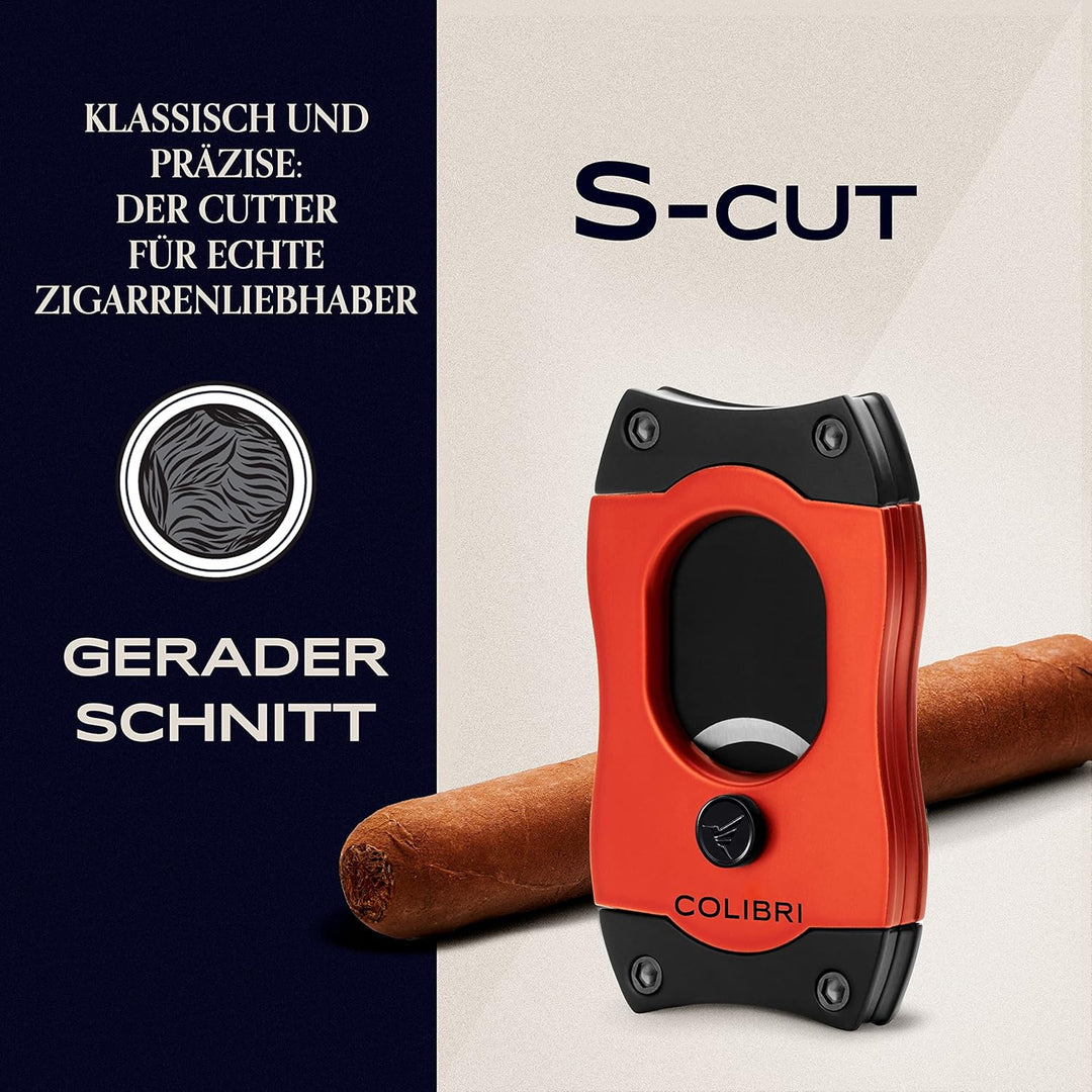 Colibri S-Cut Zigarrenschneider - Klassischer Gerader Schnitt - Bis zu 66 Ringmass Zigarren - Ergono