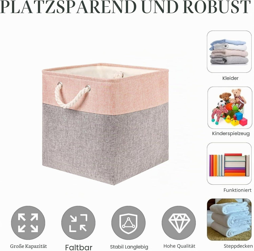 Mangata Aufbewahrungsbox Stoff,33 x 38 x 33 cm Grosser Aufbewahrungskorb, Korb Aufbewahrung für Schr