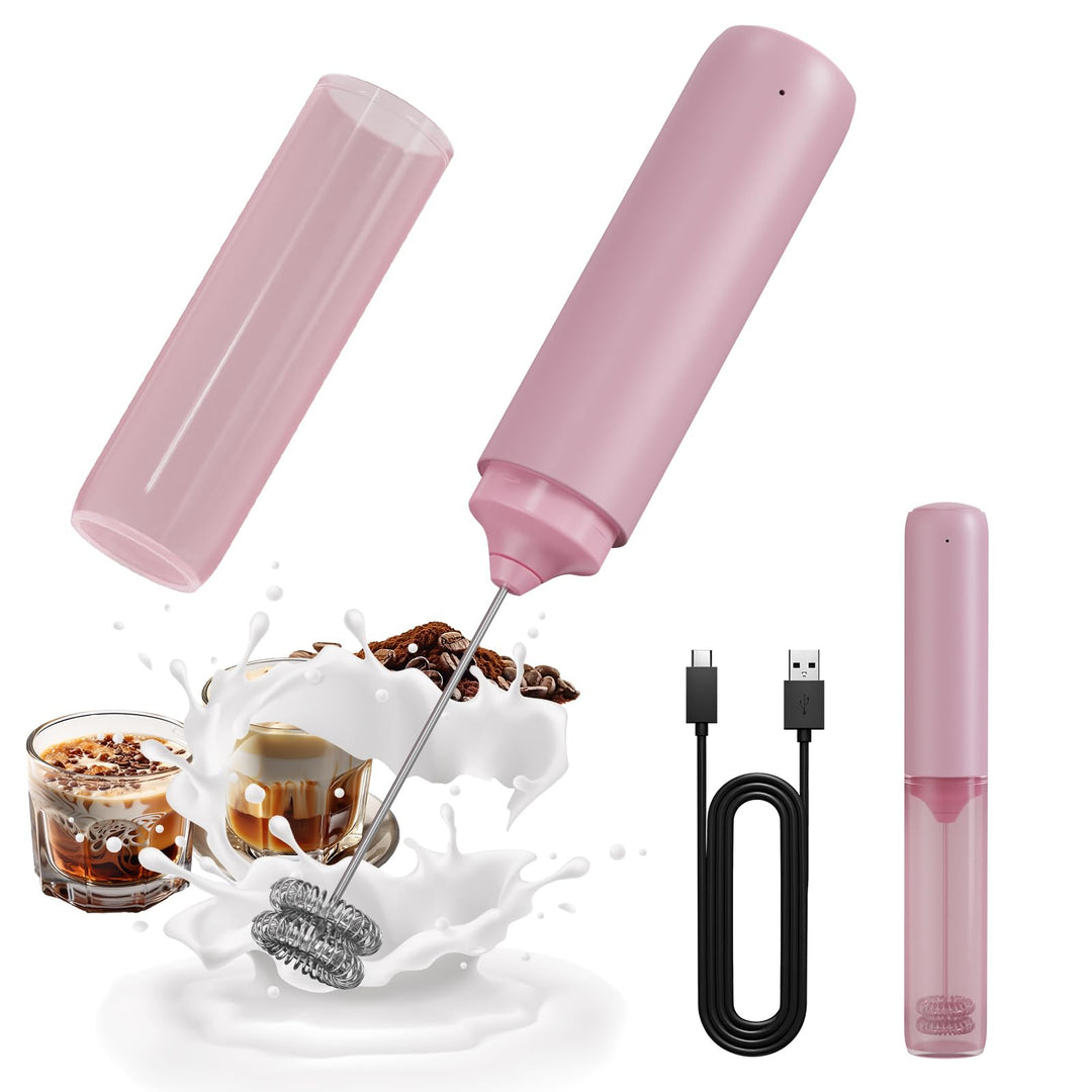 CIRCLE JOY Wiederaufladbarer Milchaufschäumer Handheld, Elektrischer Kaffee-Aufschäumer, Tragbarer H