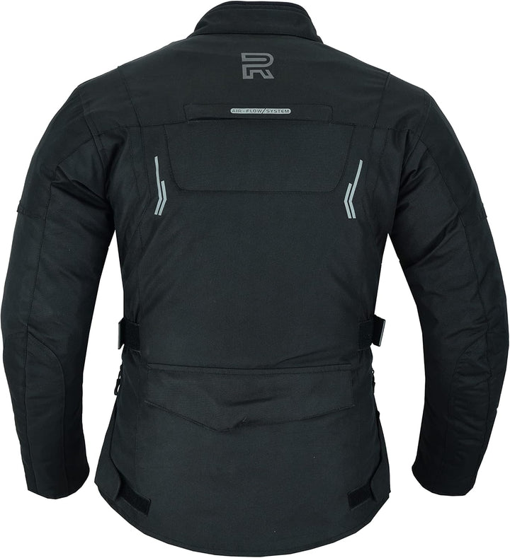 RS Motorradjacke für Damen, Textil, Winter, wasserdicht, mit CE-Protektoren, XS Schwarz