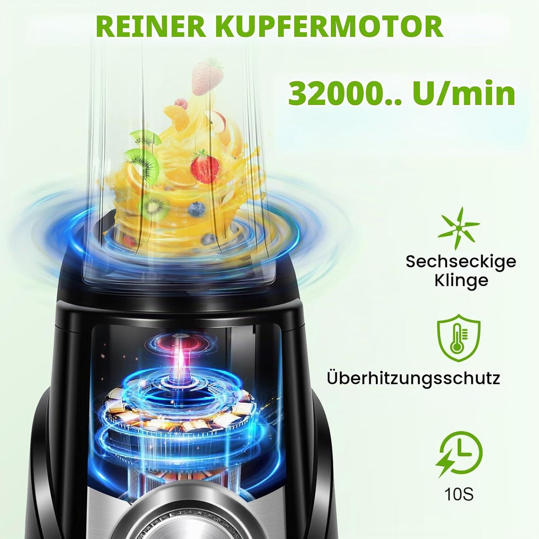Mixer,Smoothie Maker, Mini Standmixer Blender Elektrisch, 3 Einstellbare Geschwindigkeiten, 600 ml T