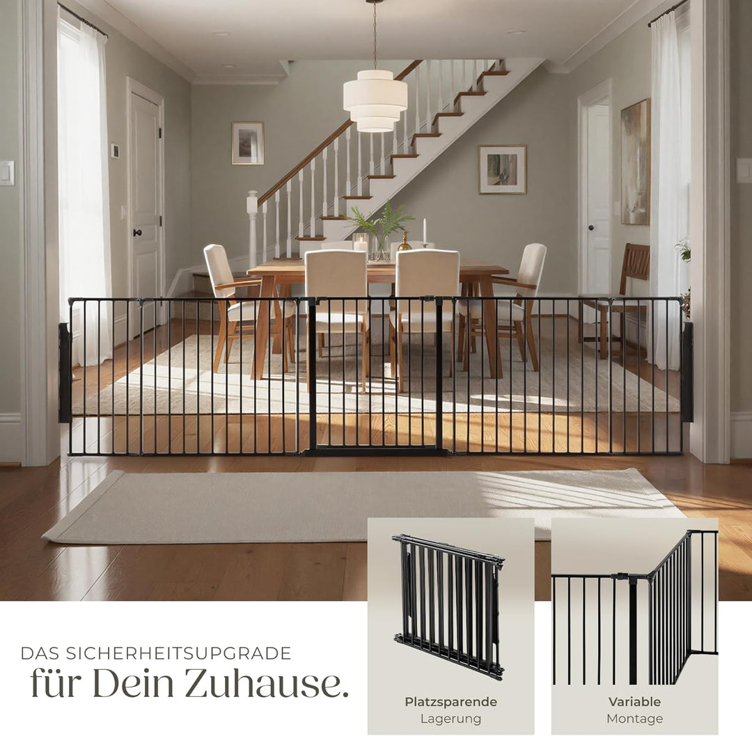 tectake Kaminschutzgitter Metall, Schutzgitter, Laufstall, Absperrgitter, Ofenschutzgitter, Hundegit