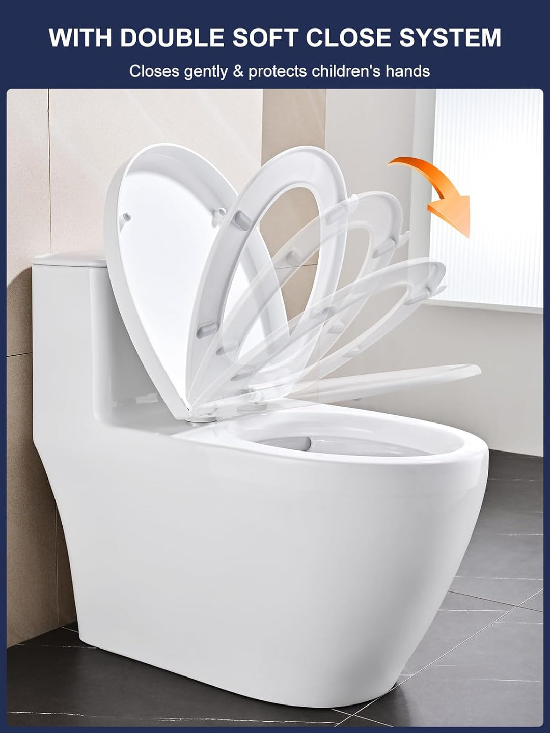 YEAUPE PRO Toilettendeckel mit Absenkautomatik, WC-Sitz mit Quick-Release-Funktion und Softclose Abs