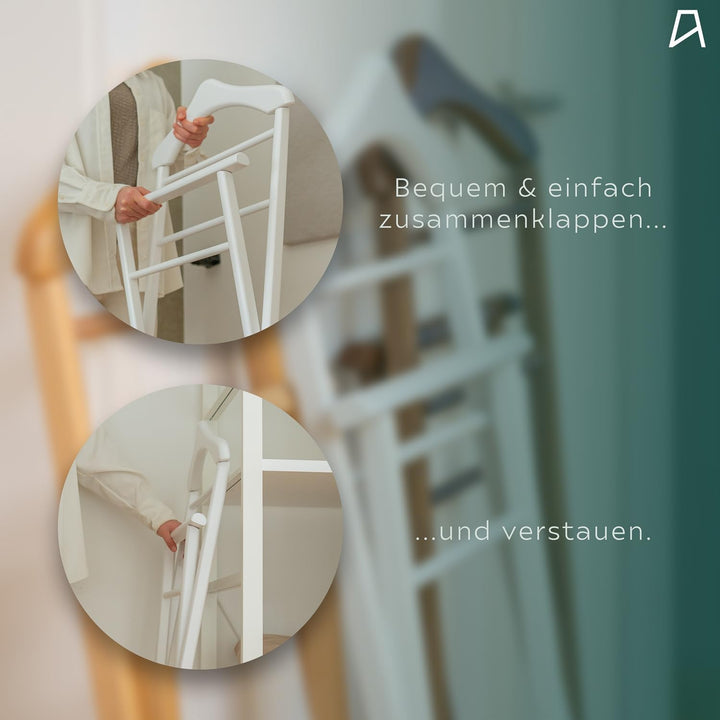Herrendiener aus Massivholz in 3 Farben – fertig montierter Kleiderbutler & Stummer Diener – stabile