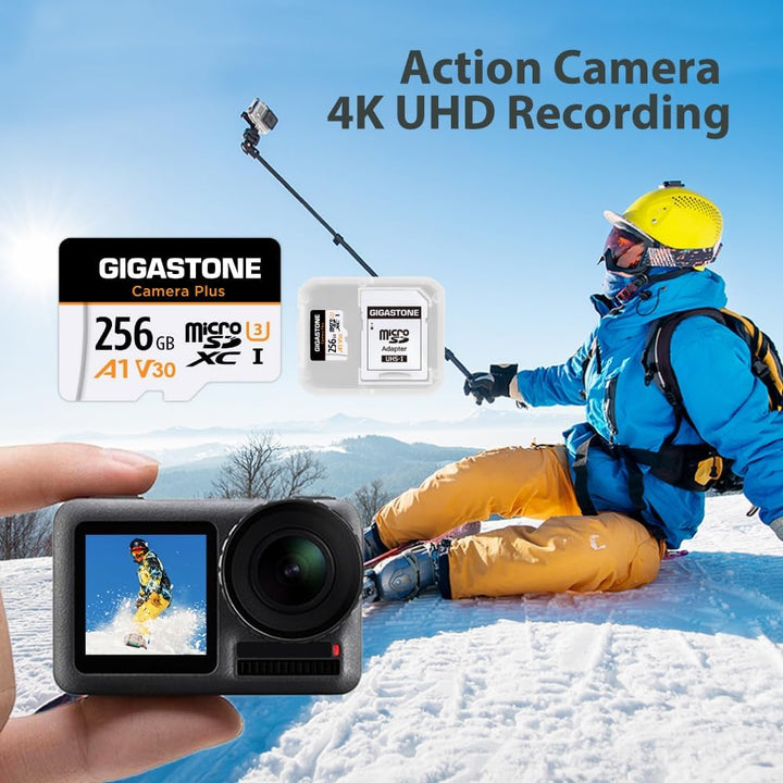 [GIGASTONE] Micro-SD-Karte, 256GB, Kamera Plus, Action-Kamera, Sportkamera, hohe Geschwindigkeit 100