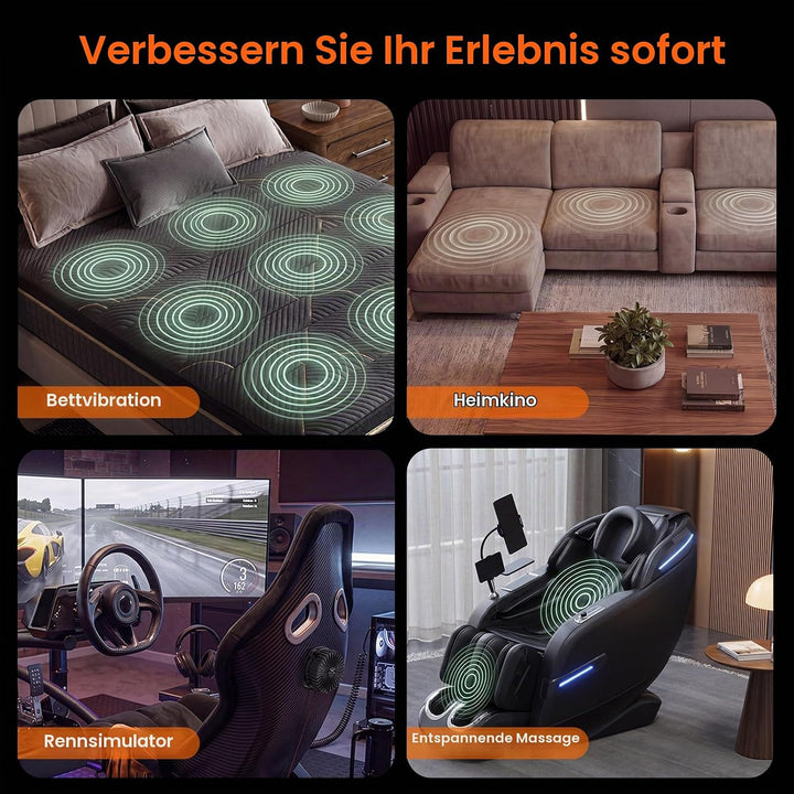 Douk Audio BS-2 Bass Shaker: 30 W Taktiler Wandler – Subwoofer-Tieftöner für Heimkino, Car-Audio und