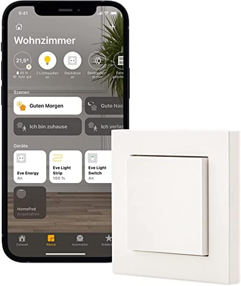 Eve Light Switch – Smarter Lichtschalter & Energy Matter – Smarte Steckdose Eve Light Switch Bundle