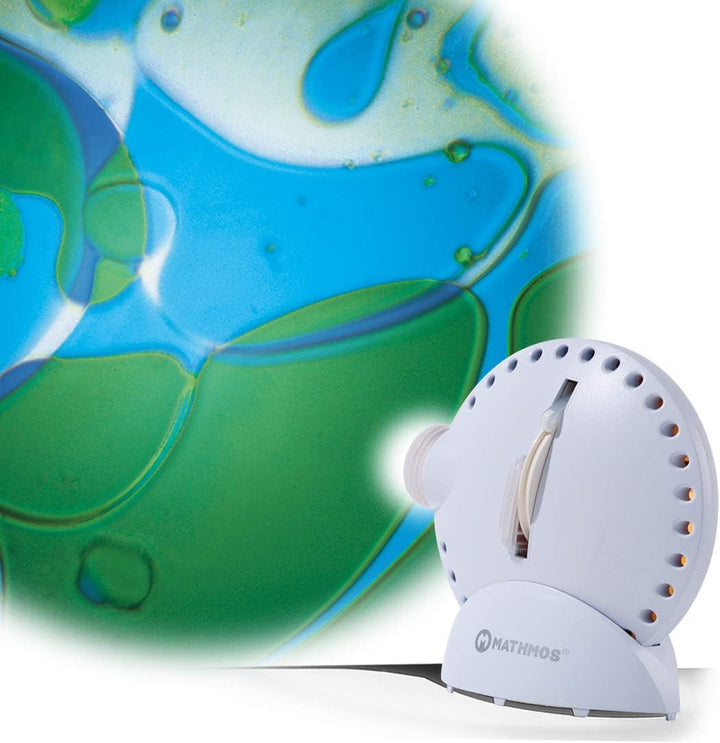 Mathmos Space Projektor in Weiss mit Lavalampen Effekt Blau/Grün