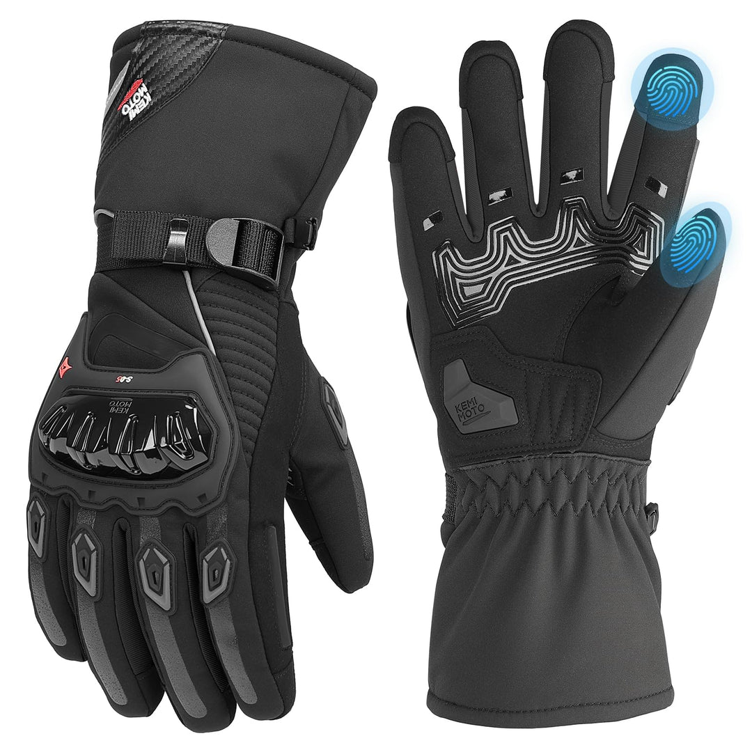 KEMIMOTO Winter Motorradhandschuhe, geprüfte Motorradhandschuhe,Motorrad Handschuhe Winter, Touchscr
