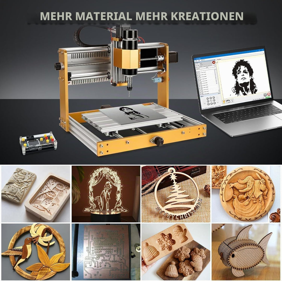 LUNYEE 500 W Ganzmetall CNC-Fräsmaschine, 3018 Pro Max CNC-Holzfräse, 3-Achsen-Metall fräsmaschine z