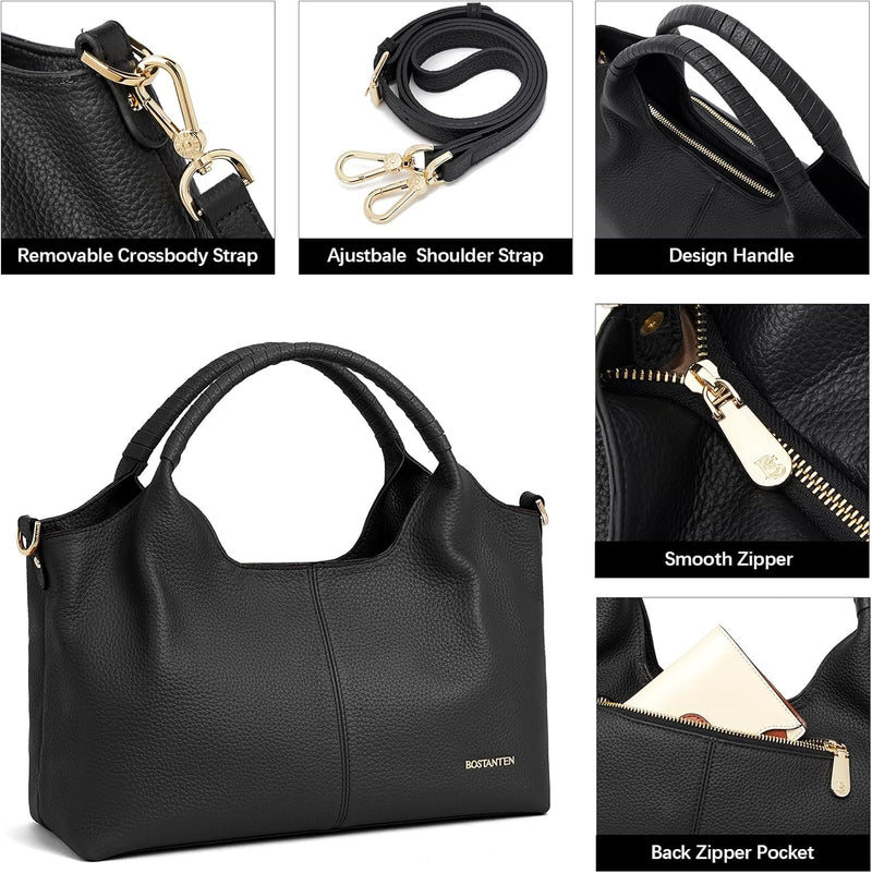 BOSTANTEN Damen Shopper Leder Handtasche Hobo taschen Top Griff Schultertasche Frauen Umhängetasche