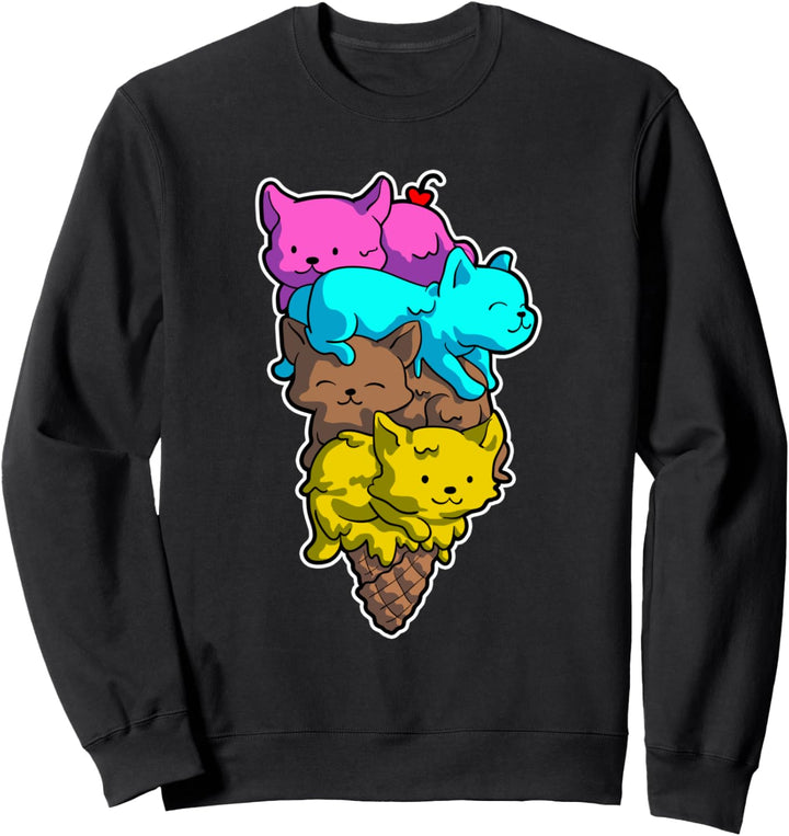 Süsse Katze, Eiscreme, Kätzchen, Dessert, Kawaii, Kätzchen Sweatshirt