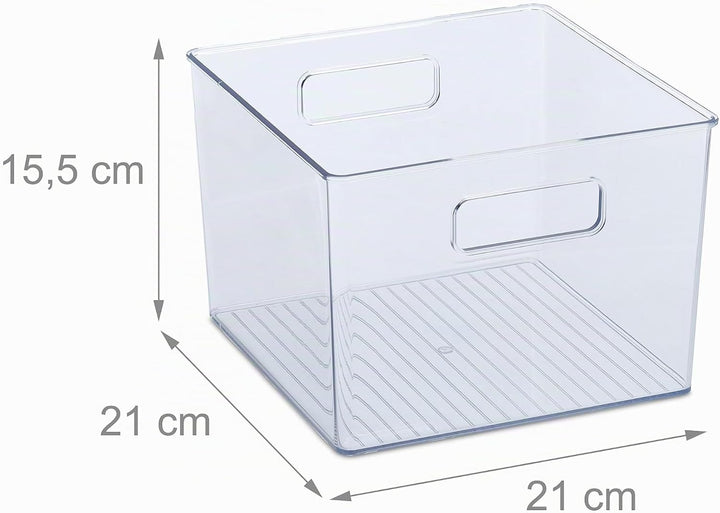 Relaxdays 3 x Kühlschrank Organizer, Aufbewahrung von Lebensmitteln, HxBxT: 15,5 x 21 x 21 cm, Küche