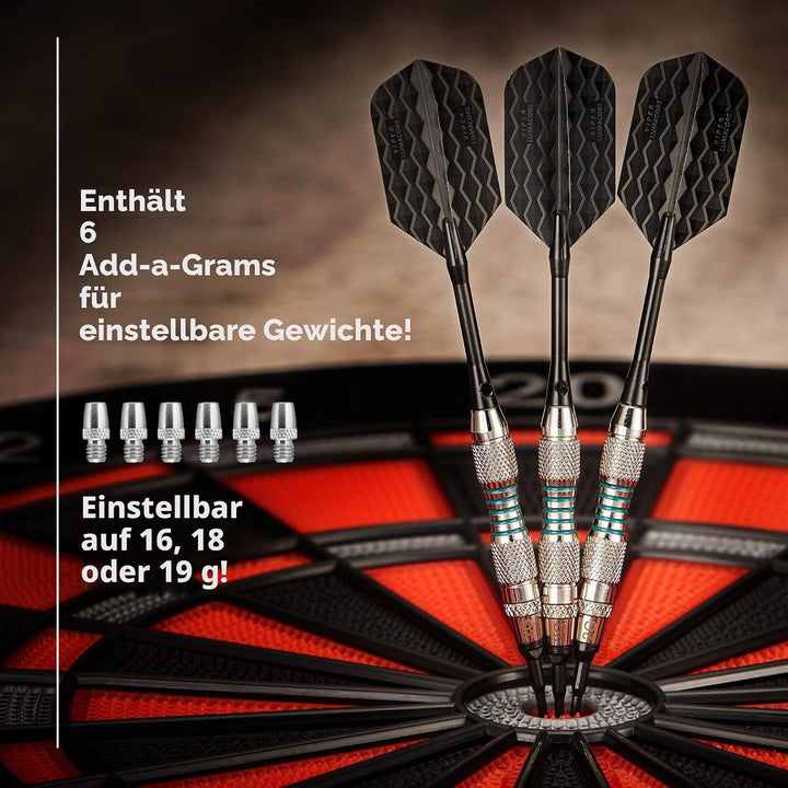 Viper Bobcat Dartpfeile mit weicher Spitze, verstellbar, mit Aufbewahrungs-/Reiseetui Nickel-Silber-