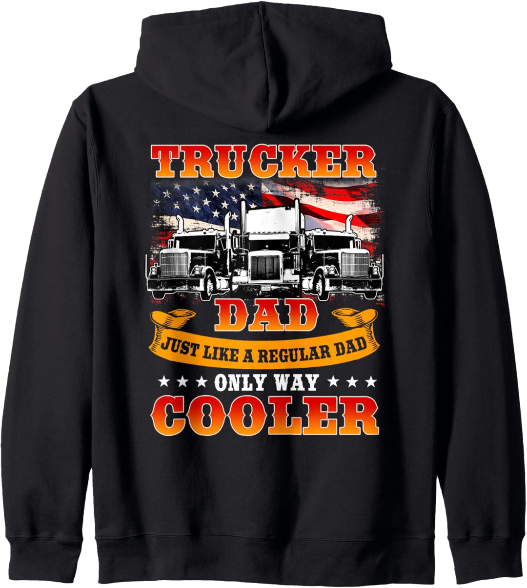 Trucker Dad Design auf der Rückseite der Kleidung Kapuzenjacke