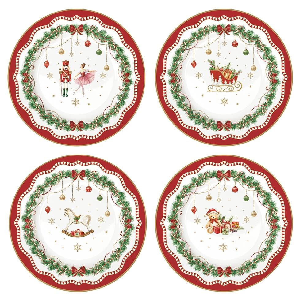 Easy Life MNOE1100 - "Magie de Noel" Teller, 4er SET, 19 cm