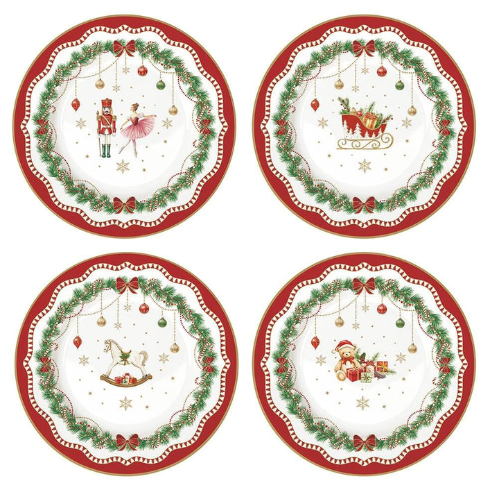 Easy Life MNOE1100 - "Magie de Noel" Teller, 4er SET, 19 cm