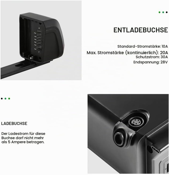 YOSE POWER Ebike Akku 36V 11.6Ah/14Ah SF-06 Batterie für 36V 250W / 350W /500W /800W Motor passt auf